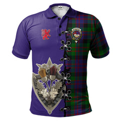 MacDonald Tartan Polo Shirt - Lion Rampant And Celtic Thistle Style