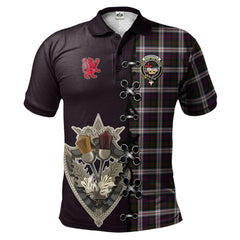 MacDonald Dress Tartan Polo Shirt - Lion Rampant And Celtic Thistle Style