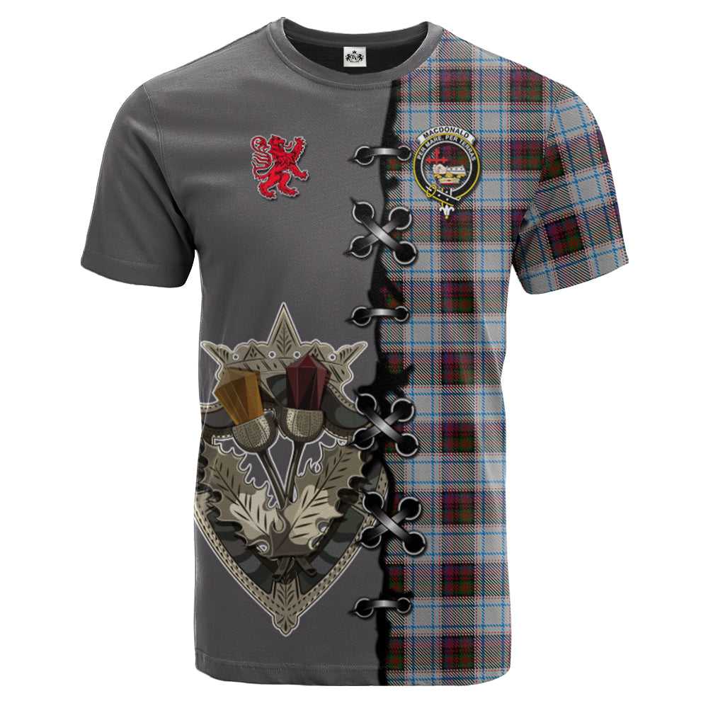 MacDonald Dress Ancient Tartan T-shirt - Lion Rampant And Celtic Thistle Style