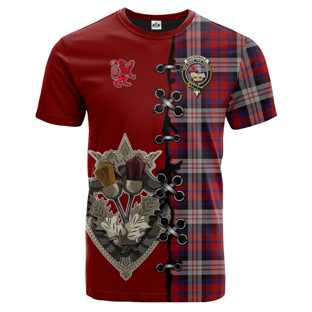 MacDonald Dress Irish Tartan T-shirt - Lion Rampant And Celtic Thistle Style