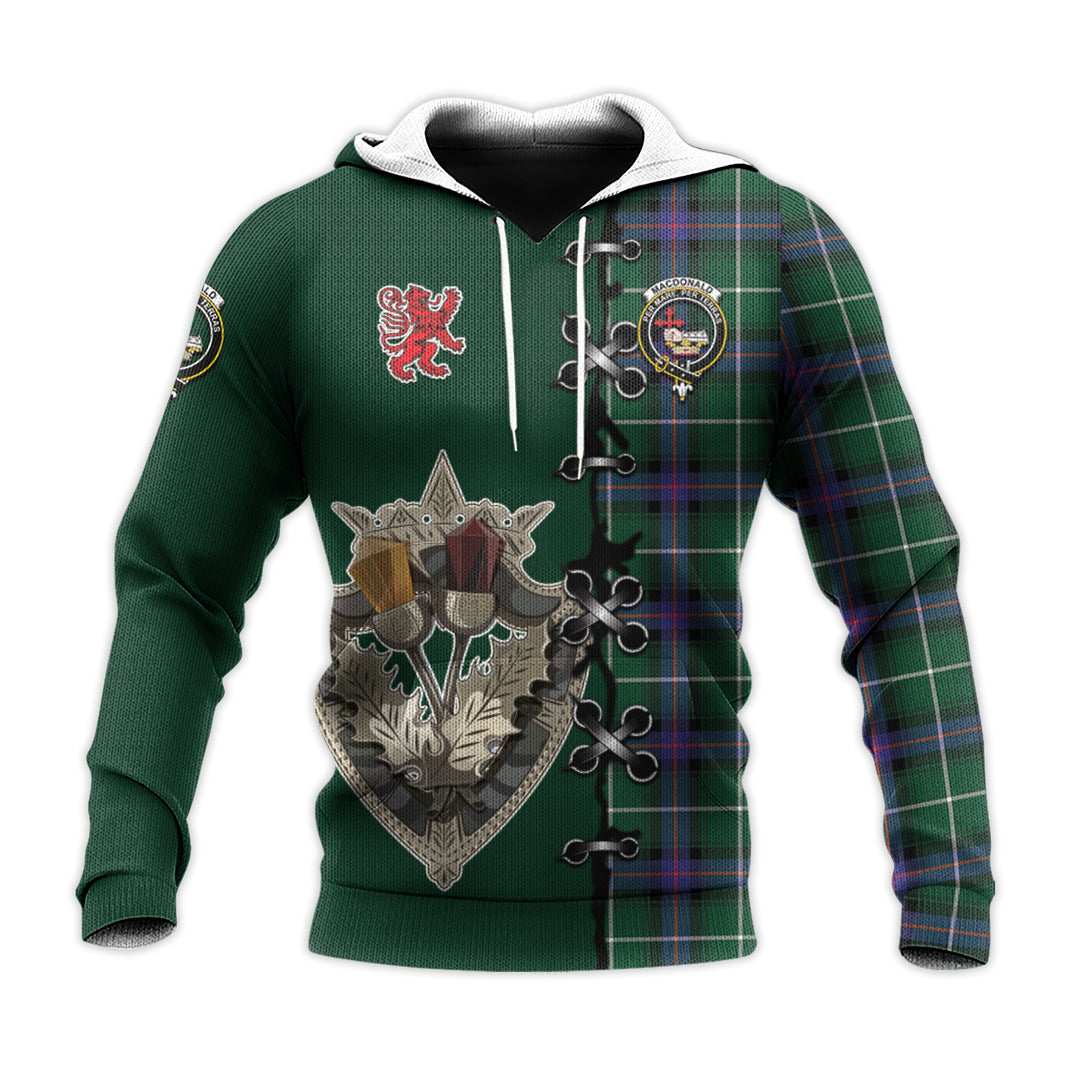 MacDonald of the Isles Hunting Modern Tartan Hoodie - Lion Rampant And Celtic Thistle Style