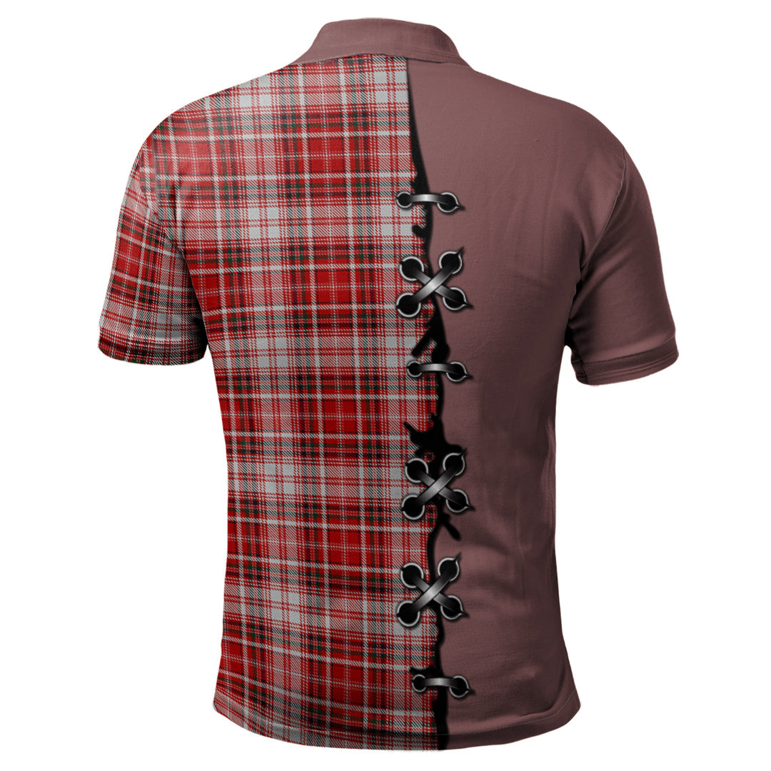 MacDougal Dress Tartan Polo Shirt - Lion Rampant And Celtic Thistle Style
