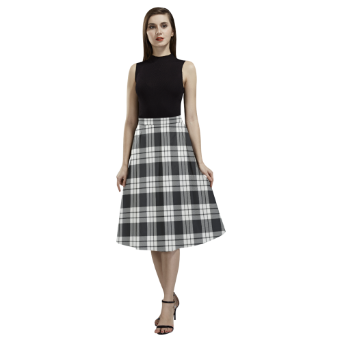 MacFarlane Black & White Ancient Tartan Aoede Crepe Skirt