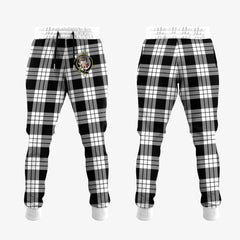 MacFarlane Black White Tartan Crest Jogger Sweatpants