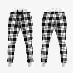 MacFarlane Black White Tartan Crest Jogger Sweatpants