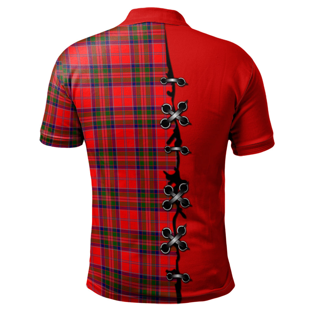 MacGillivray Modern Tartan Polo Shirt - Lion Rampant And Celtic Thistle Style