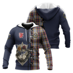 MacInnes Ancient Hunting Tartan Hoodie - Lion Rampant And Celtic Thistle Style