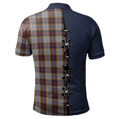MacInnes Ancient Hunting Tartan Polo Shirt - Lion Rampant And Celtic Thistle Style