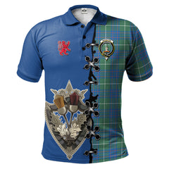 MacIntyre Hunting Ancient Tartan Polo Shirt - Lion Rampant And Celtic Thistle Style