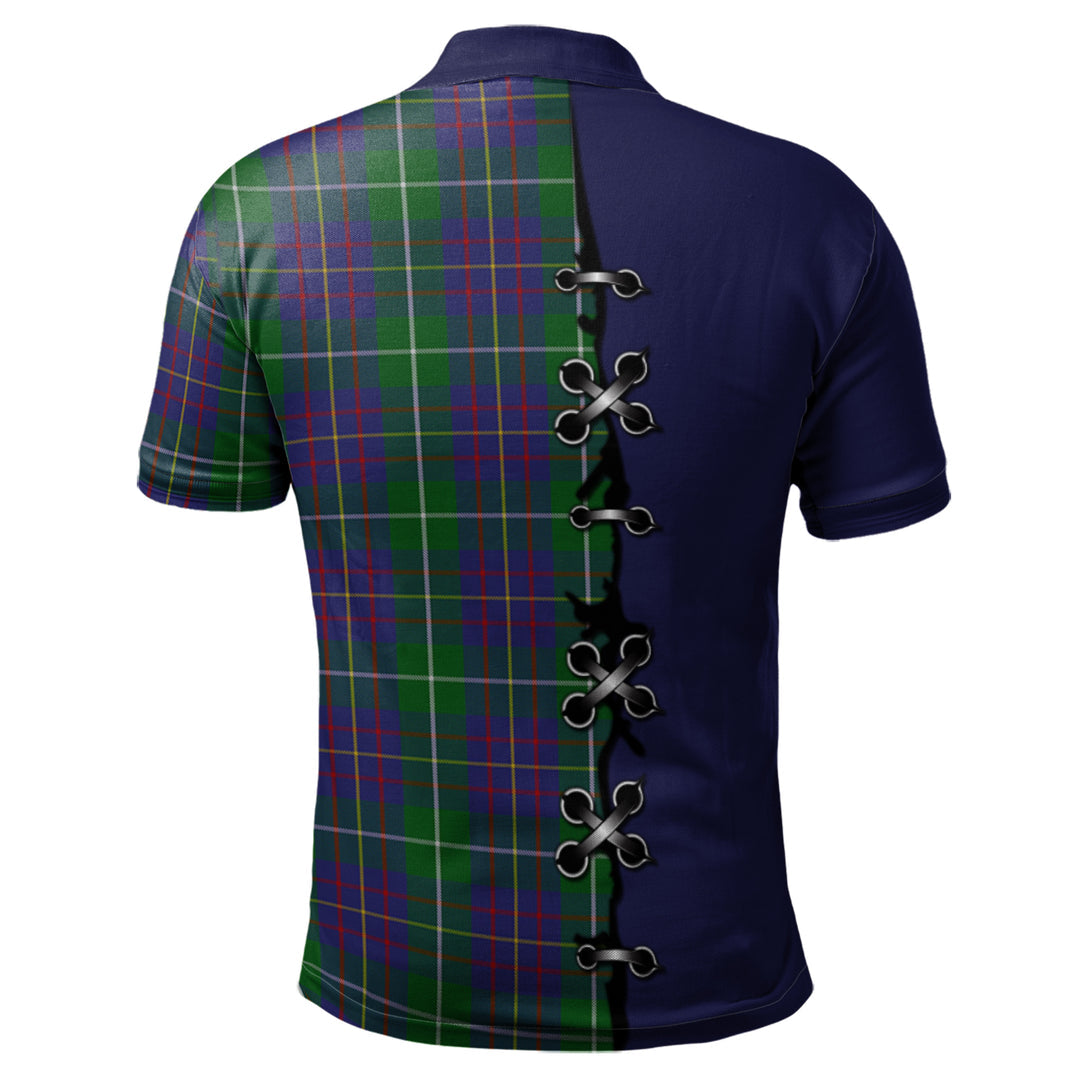 MacIntyre Inglis Tartan Polo Shirt - Lion Rampant And Celtic Thistle Style