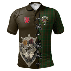 MacKinnon Hunting Tartan Polo Shirt - Lion Rampant And Celtic Thistle Style