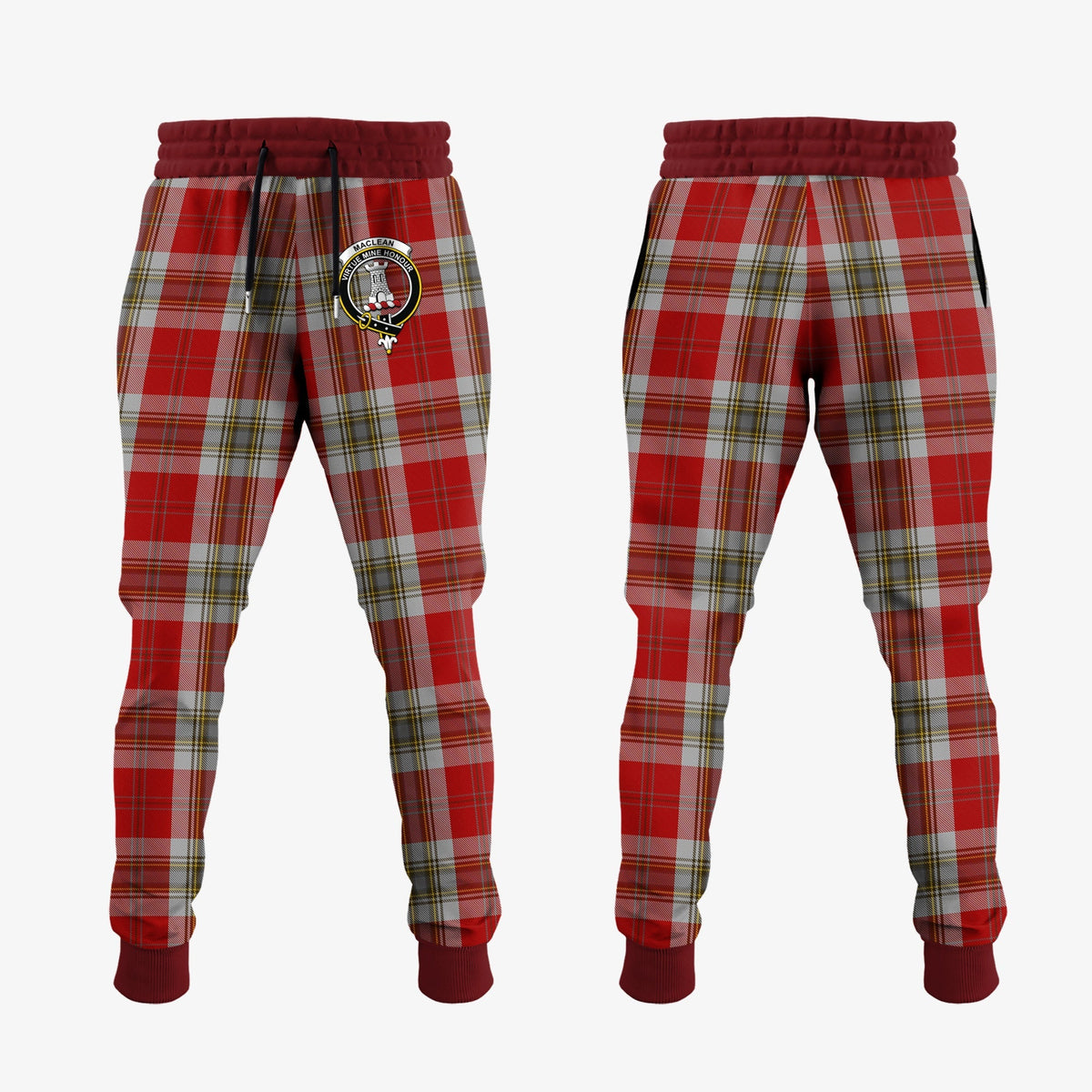 MacLean Of Duart Dress Red Tartan Crest Jogger Sweatpants