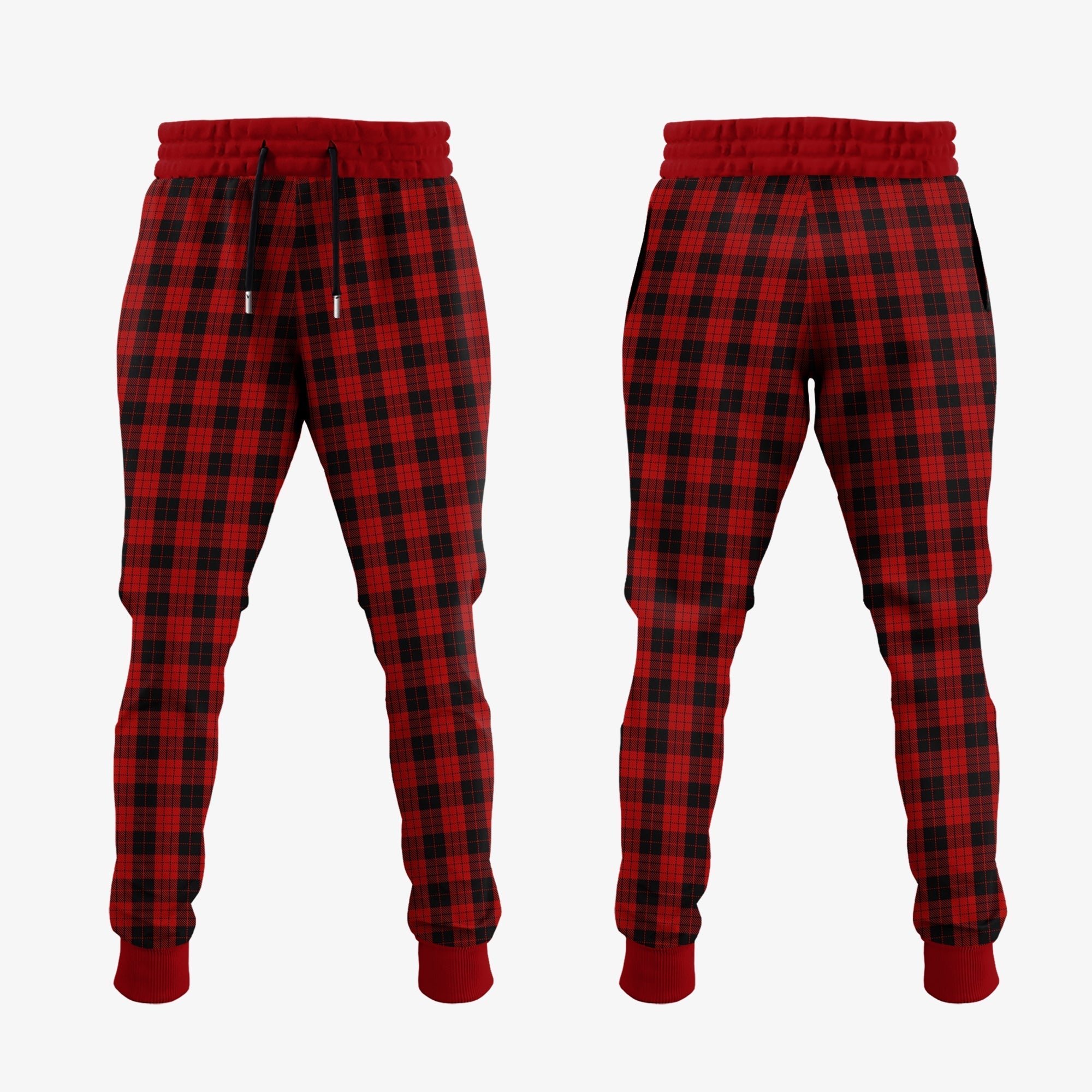 MacLeod Black And Red Tartan Crest Jogger Sweatpants