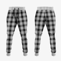 MacLeod Black And White Tartan Crest Jogger Sweatpants