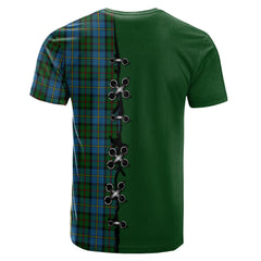 MacLeod Green Tartan T-shirt - Lion Rampant And Celtic Thistle Style