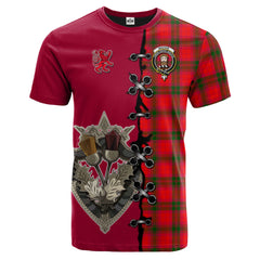 MacNab Modern Tartan T-shirt - Lion Rampant And Celtic Thistle Style