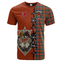 MacNaughton Ancient Tartan T-shirt - Lion Rampant And Celtic Thistle Style