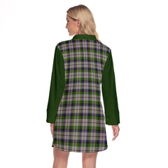 MacNaughton Dress Tartan Women's Lapel Shirt Dress With Long Sleeve