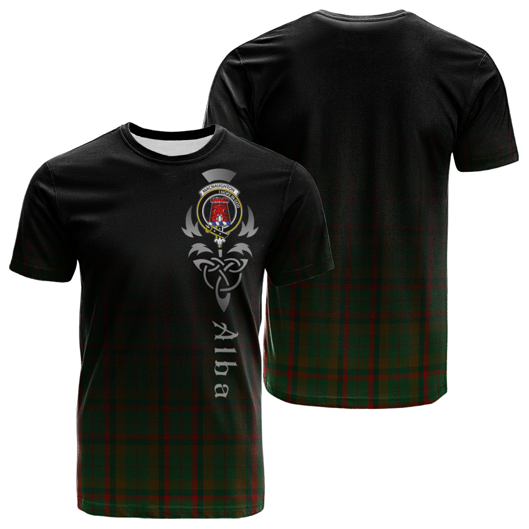 Macnaughton Hunting Tartan Crest T-shirt - Alba Celtic Style