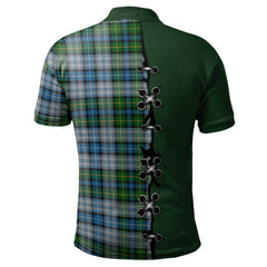 MacNeil Dress Tartan Polo Shirt - Lion Rampant And Celtic Thistle Style