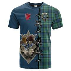 MacNeil of Colonsay Ancient Tartan T-shirt - Lion Rampant And Celtic Thistle Style