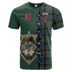 MacNicol Hunting Tartan T-shirt - Lion Rampant And Celtic Thistle Style