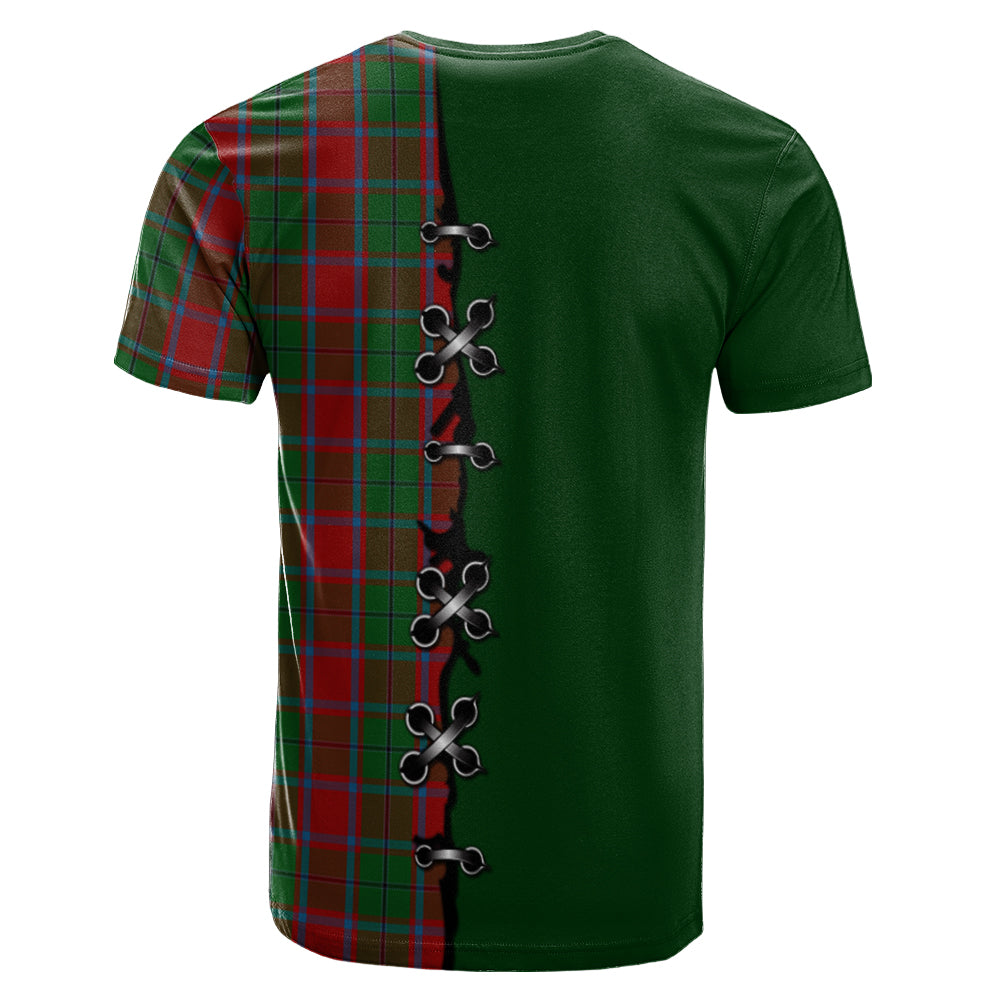 MacPhail Blue Bands Tartan T-shirt - Lion Rampant And Celtic Thistle Style