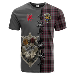 MacPherson Hunting Tartan T-shirt - Lion Rampant And Celtic Thistle Style