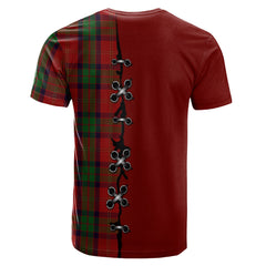 MacPherson of Cluny Tartan T-shirt - Lion Rampant And Celtic Thistle Style