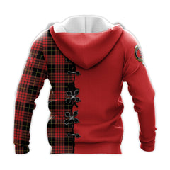 MacQueen Modern Tartan Hoodie - Lion Rampant And Celtic Thistle Style