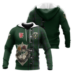 MacRae Tartan Hoodie - Lion Rampant And Celtic Thistle Style
