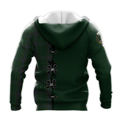 MacRae Tartan Hoodie - Lion Rampant And Celtic Thistle Style