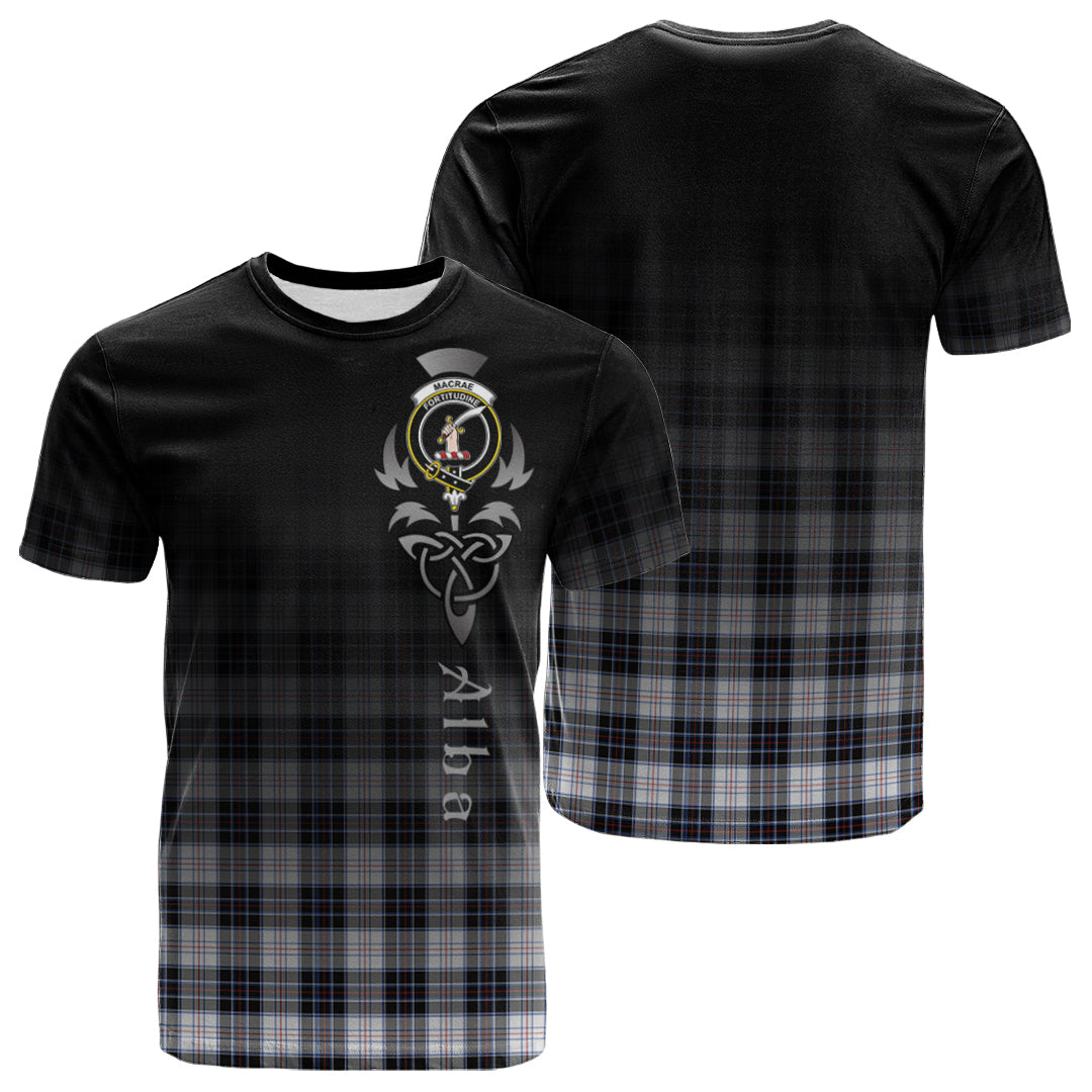 MacRae Dress Modern Tartan Crest T-shirt - Alba Celtic Style