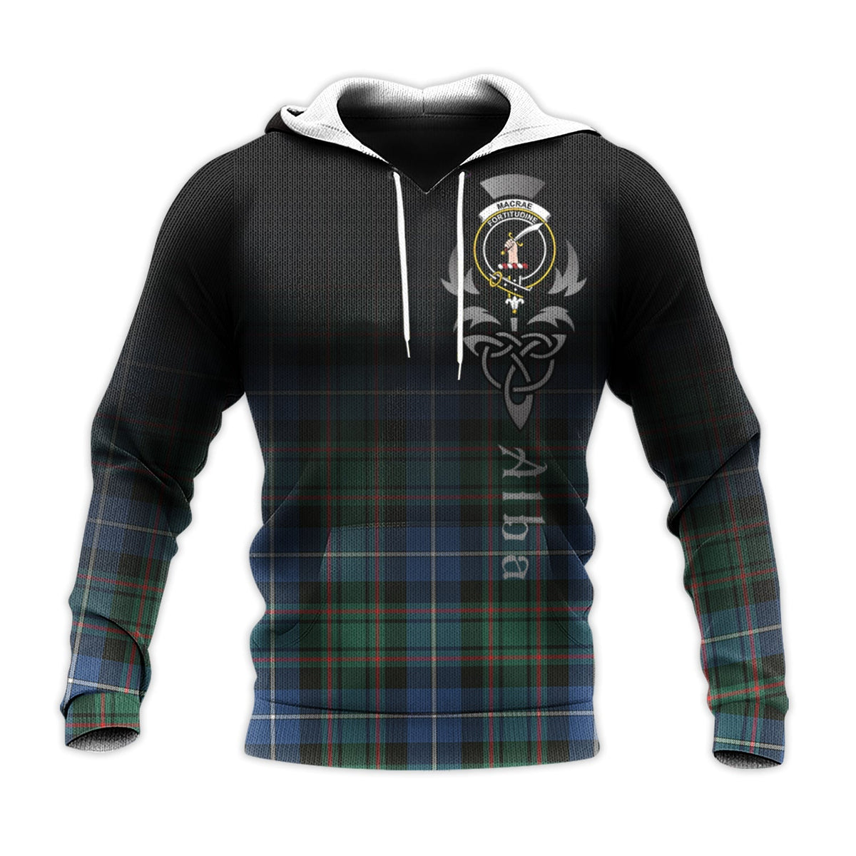 MacRae Hunting Ancient Tartan Hoodie - Alba Celtic Style