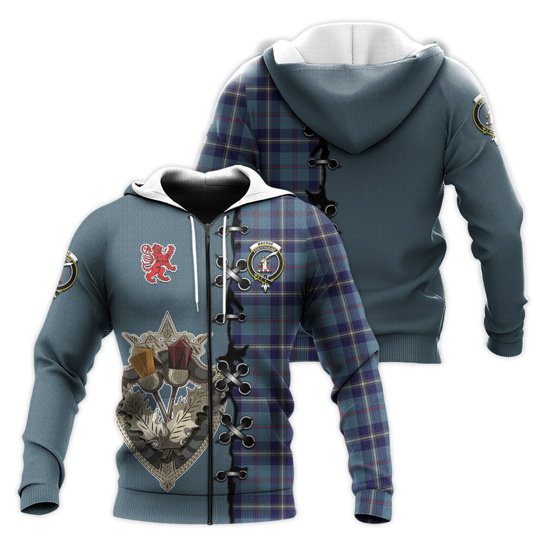 MacRaes of America Tartan Hoodie - Lion Rampant And Celtic Thistle Style