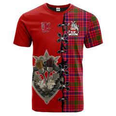 MacRow Tartan T-shirt - Lion Rampant And Celtic Thistle Style