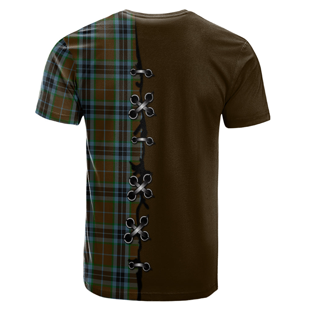 MacTavish Hunting Tartan T-shirt - Lion Rampant And Celtic Thistle Style