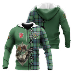 MacThomas Ancient Tartan Hoodie - Lion Rampant And Celtic Thistle Style