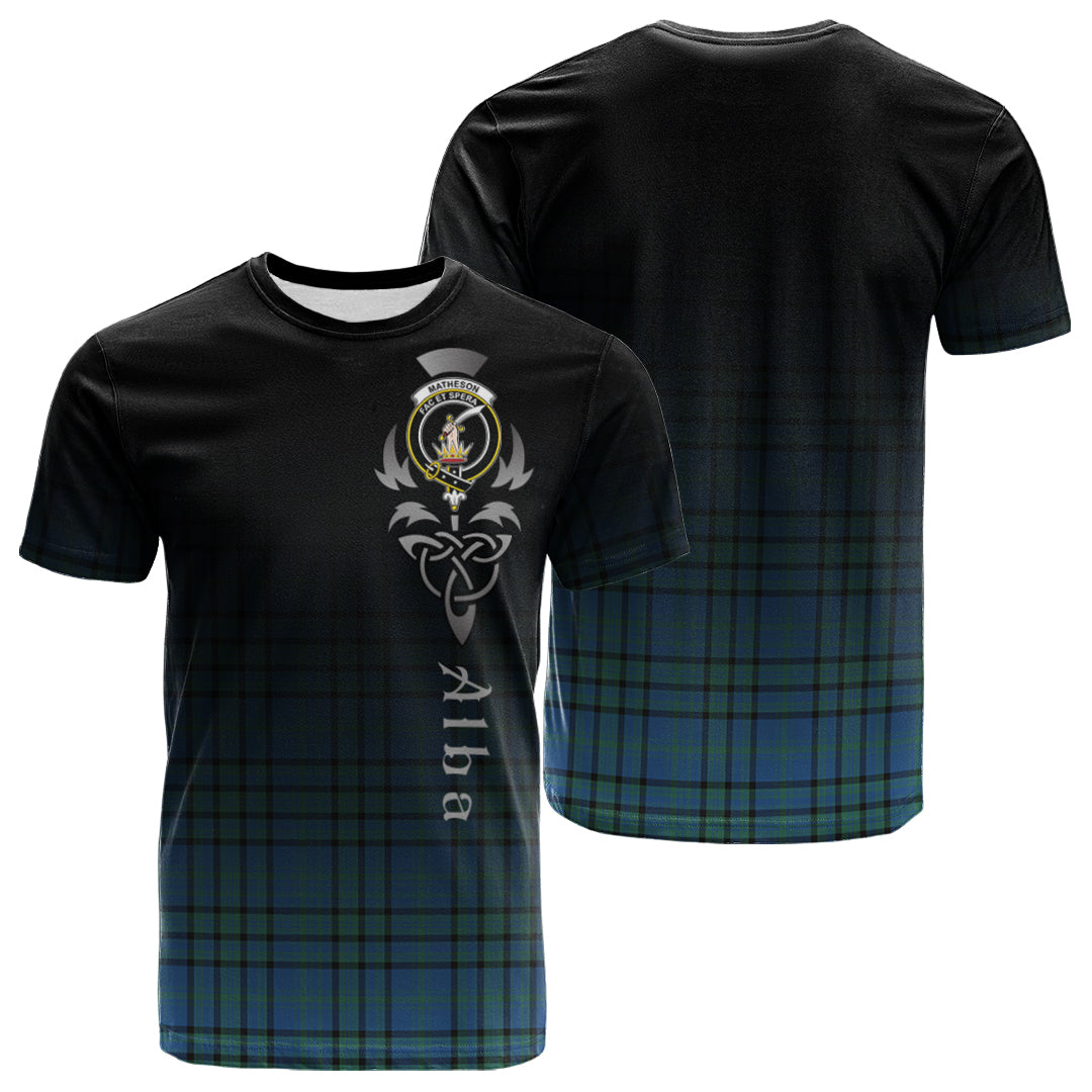 Matheson Hunting Ancient Tartan Crest T-shirt - Alba Celtic Style