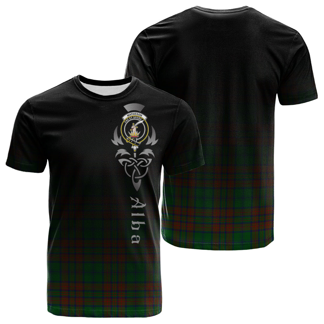 Matheson Hunting Highland Tartan Crest T-shirt - Alba Celtic Style