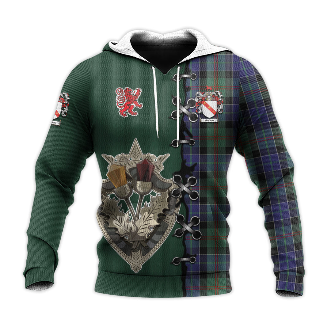 McFadzen 02 Tartan Hoodie - Lion Rampant And Celtic Thistle Style