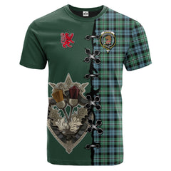 Melville Ancient Tartan T-shirt - Lion Rampant And Celtic Thistle Style