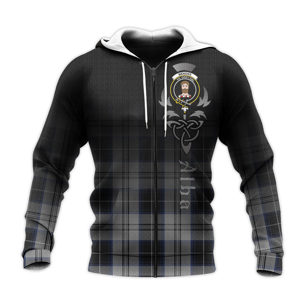 Menzies Black Dress Tartan Hoodie - Alba Celtic Style