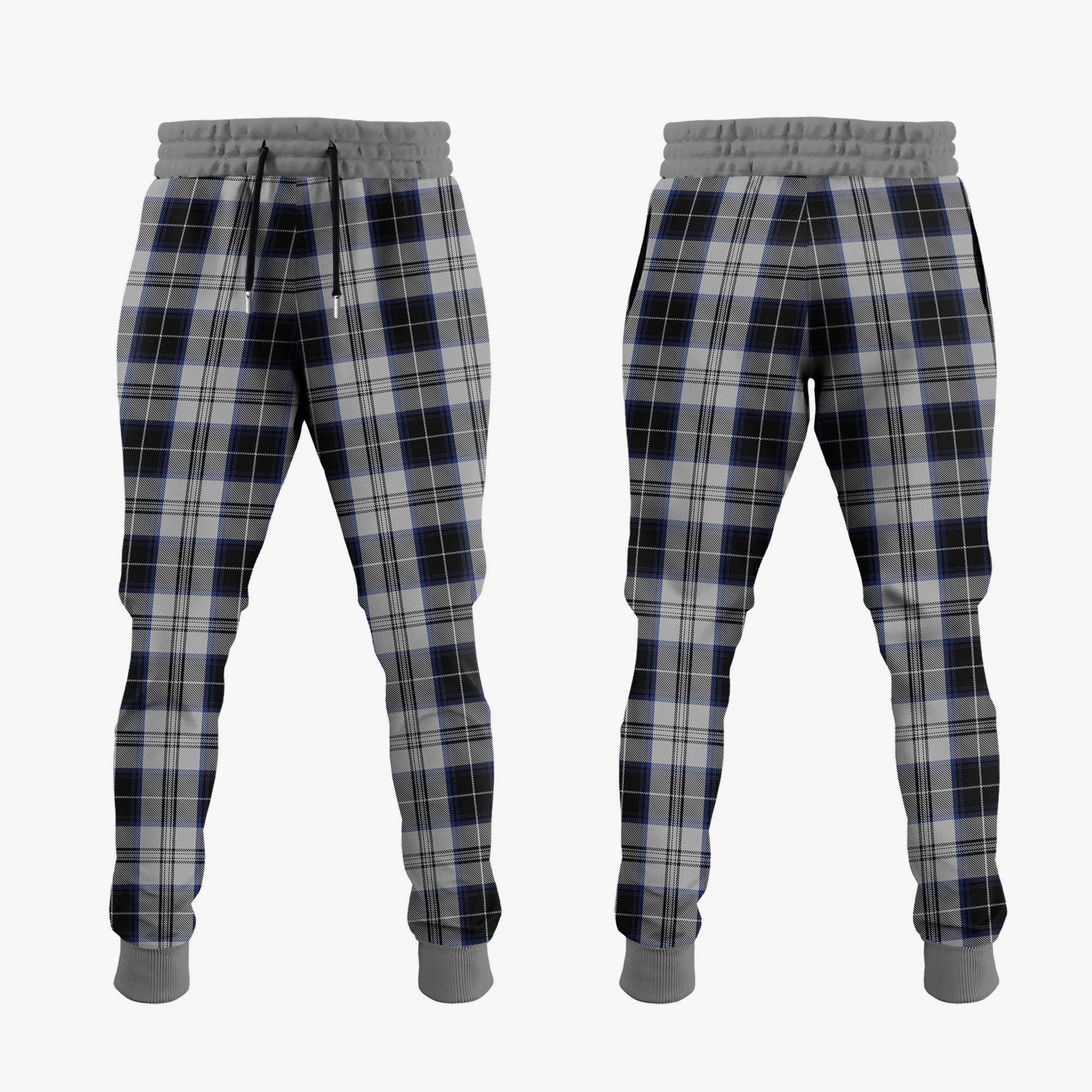 Menzies Black Dress Tartan Crest Jogger Sweatpants