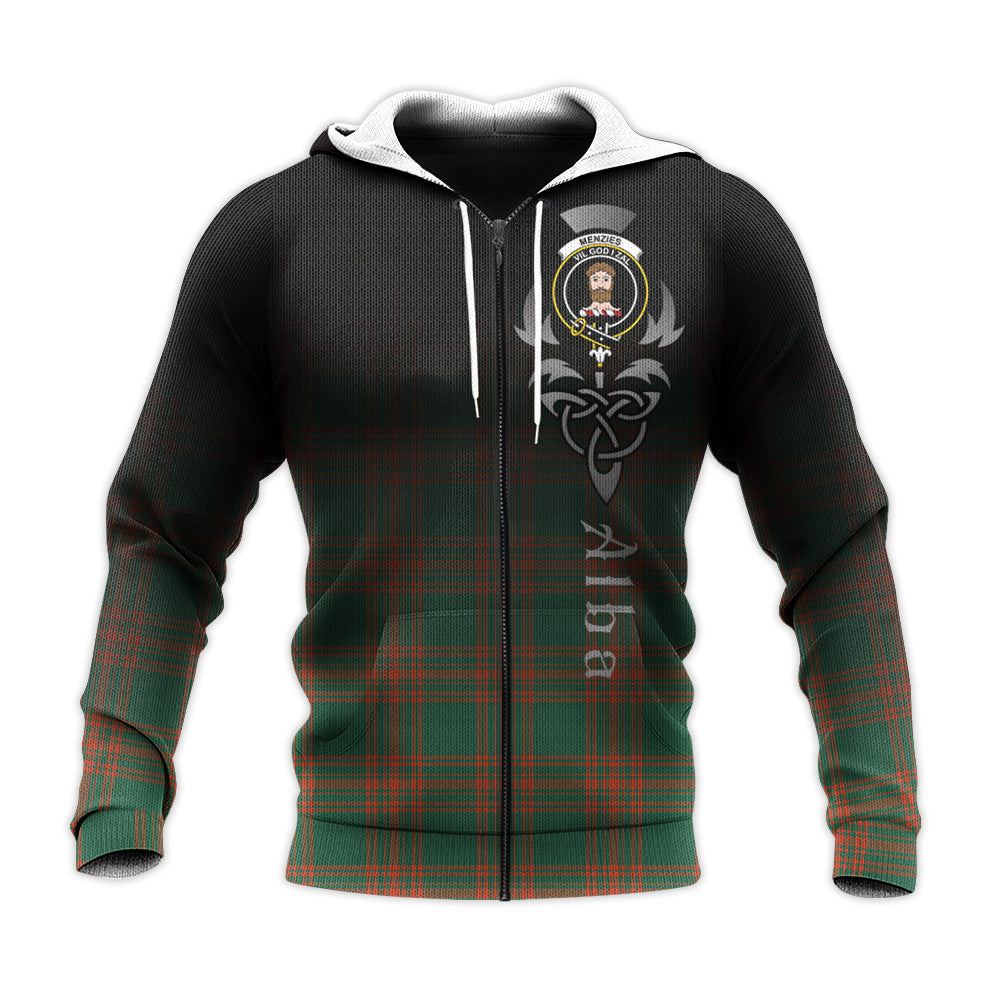 Menzies Green Ancient Tartan Hoodie - Alba Celtic Style