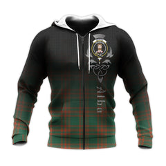Menzies Green Ancient Tartan Hoodie - Alba Celtic Style