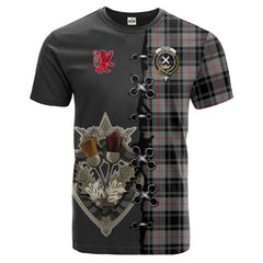 Moffat Modern Tartan T-shirt - Lion Rampant And Celtic Thistle Style