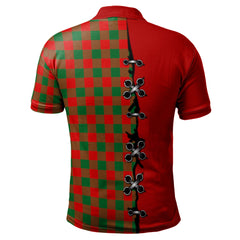 Moncrieff Modern Tartan Polo Shirt - Lion Rampant And Celtic Thistle Style