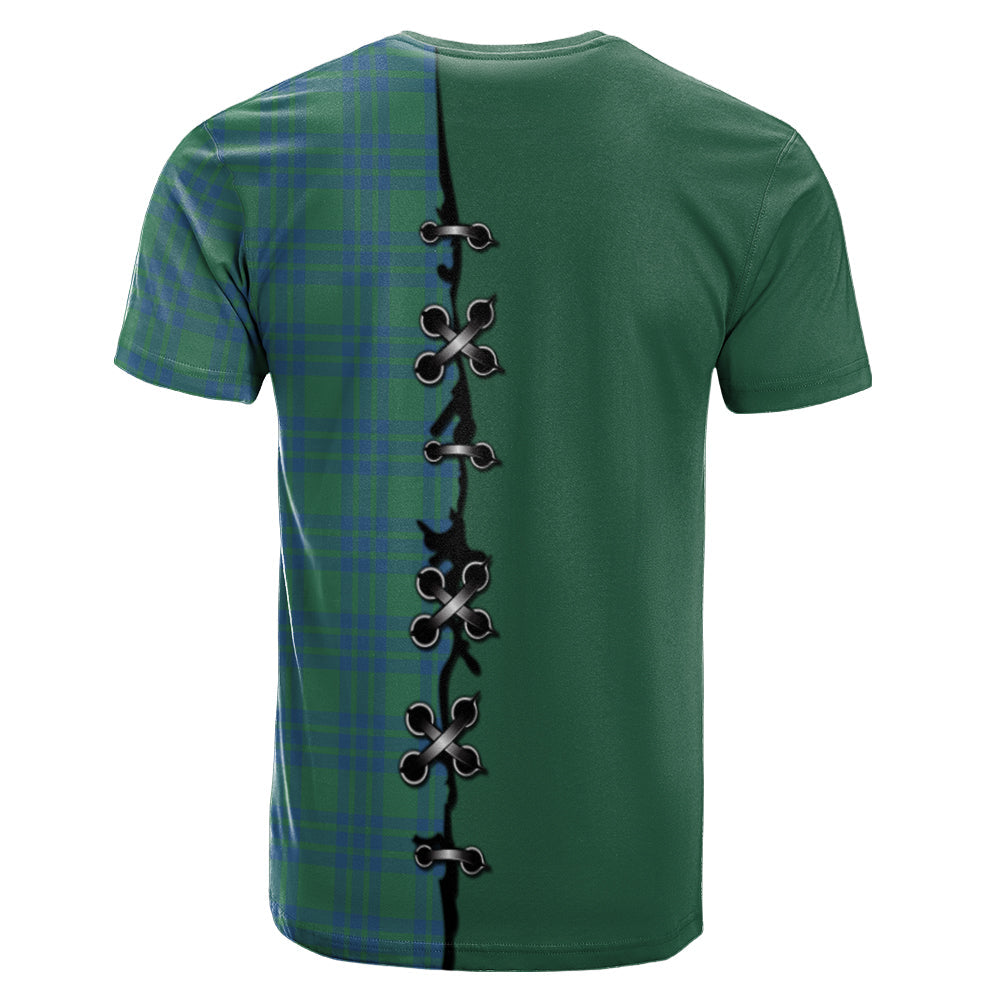 Montgomery Ancient Tartan T-shirt - Lion Rampant And Celtic Thistle Style