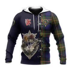 Moore Tartan Hoodie - Lion Rampant And Celtic Thistle Style